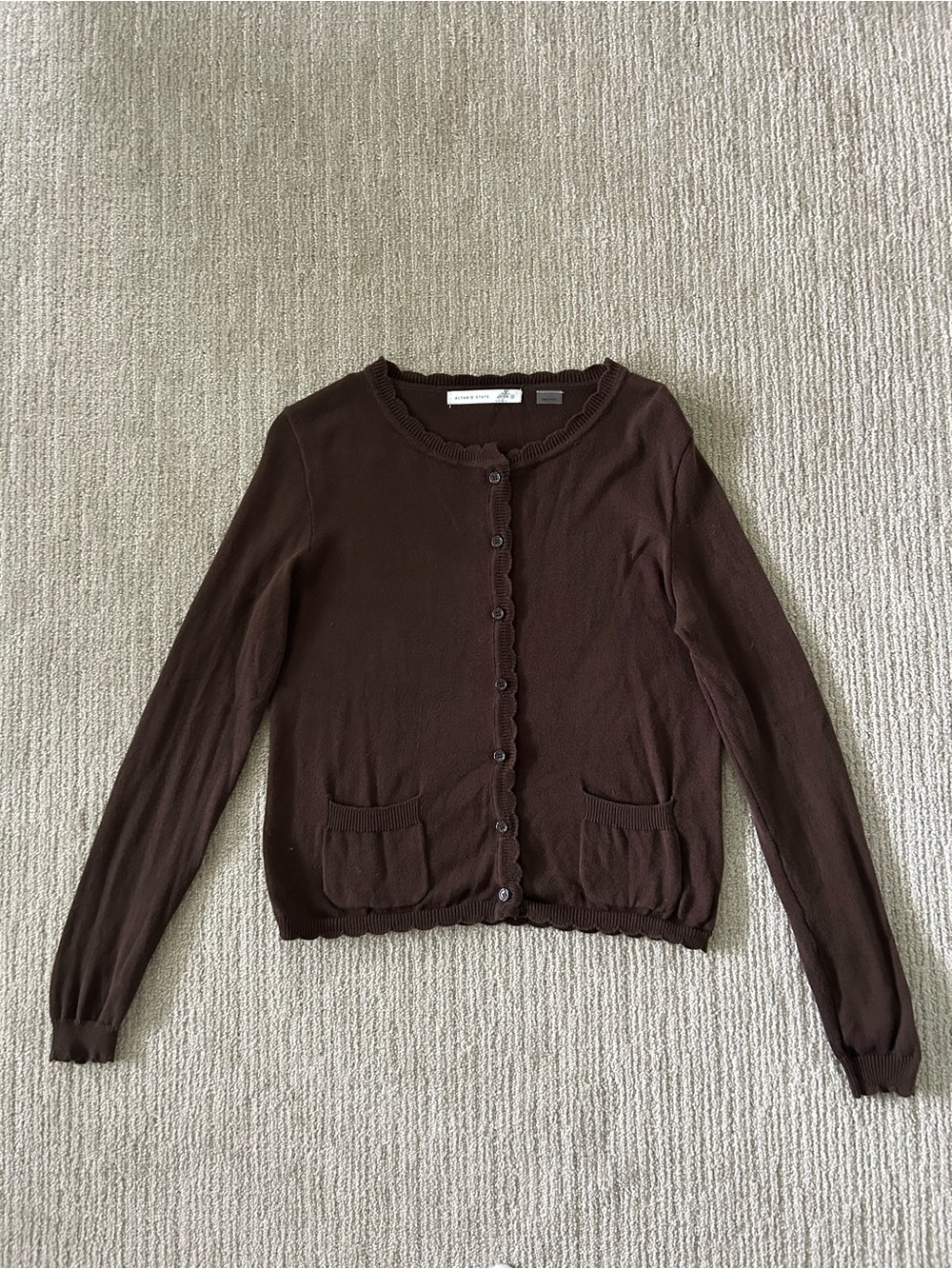 Altard State Evanna Brown Button Up Cardigan
